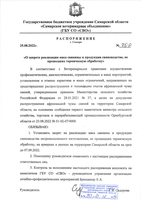 Распоряжение №75-Р от 25.08.2022г.